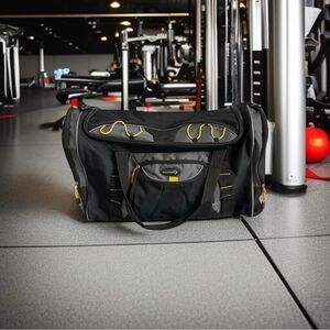 TPRC Sport Duffel Bag Black Yellow Gym Bag Carry On Bag Shoulder Bag